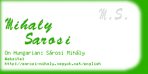 mihaly sarosi business card