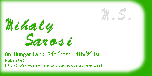 mihaly sarosi business card